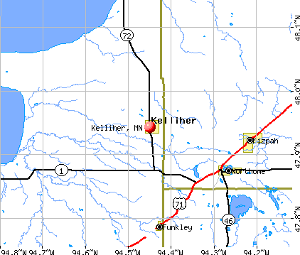 Kelliher, MN map