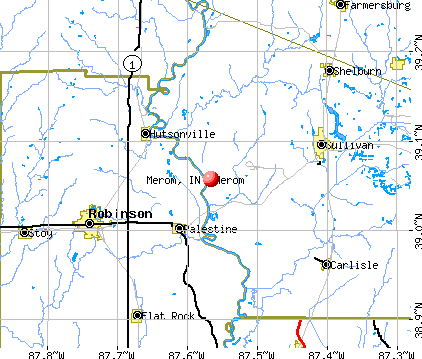 Merom, IN map