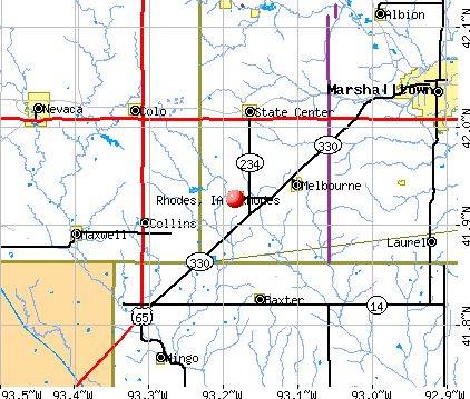 Rhodes, IA map