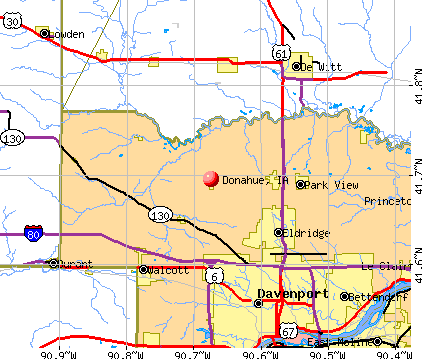 Donahue, IA map