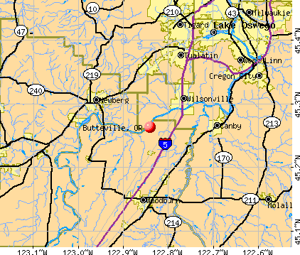 Butteville, OR map