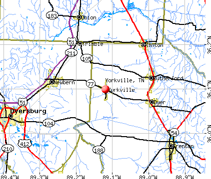 Yorkville, TN map