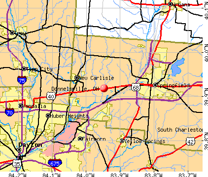 Donnelsville, OH map