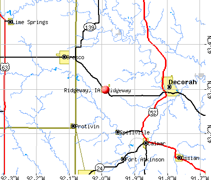 Ridgeway, IA map