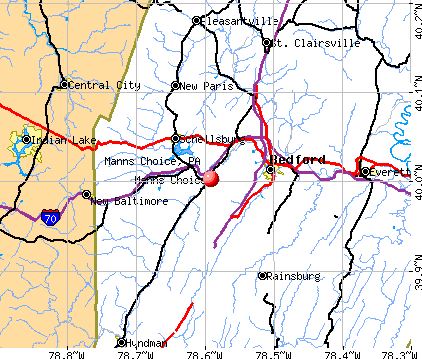 Manns Choice, PA map
