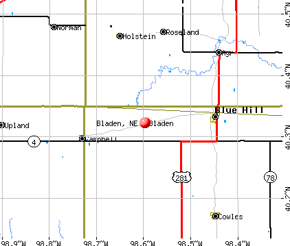 Bladen, NE map