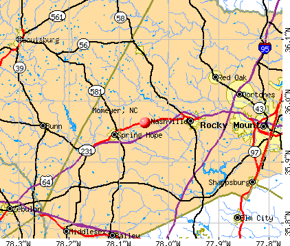 Momeyer, NC map