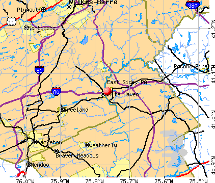 East Side, PA map