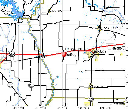 Dudley, MO map