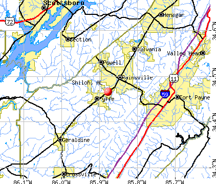 Shiloh, AL map