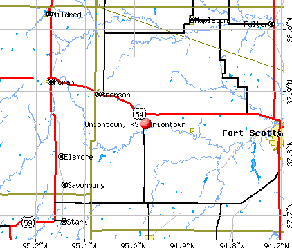 Uniontown, KS map