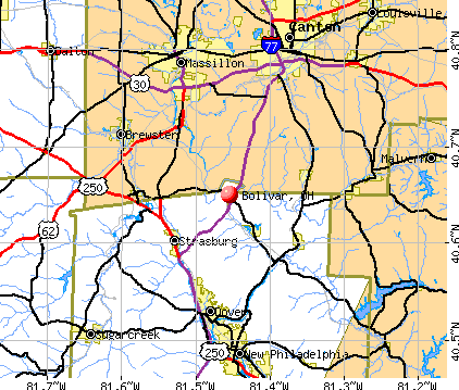 Bolivar, OH map