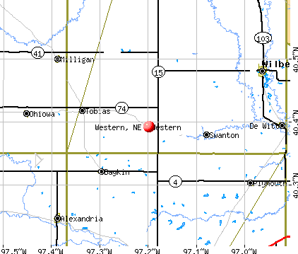Western, NE map