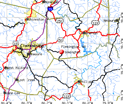 Flemington, WV map
