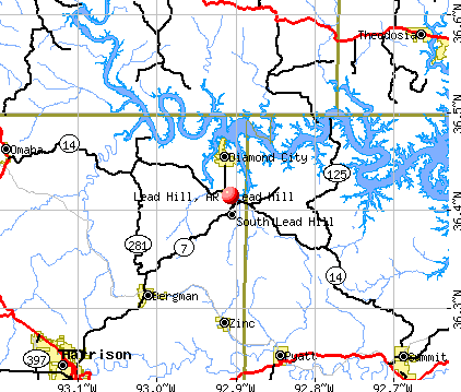 Lead Hill, AR map