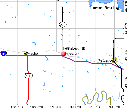Kennebec, SD map