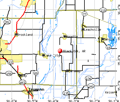 Black Oak, AR map