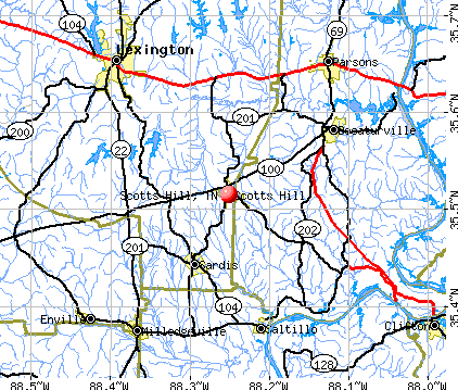 Scotts Hill, TN map