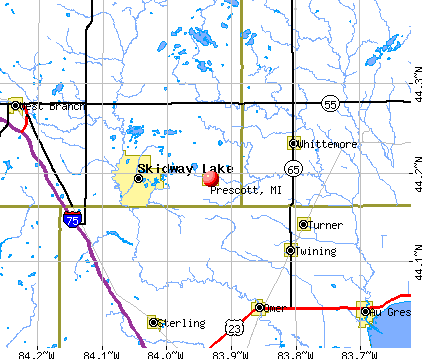 Prescott, MI map