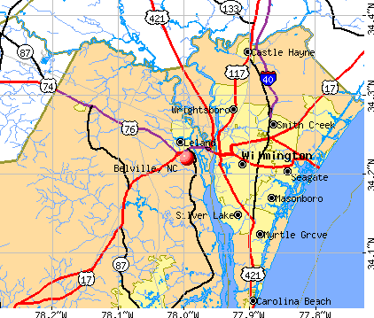 Belville, NC map