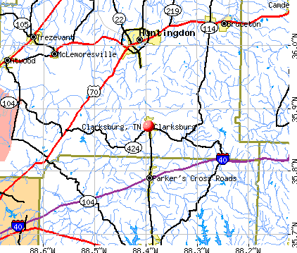 Clarksburg, TN map