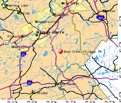 Bear Creek Village, PA map