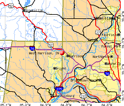 West Harrison, IN map