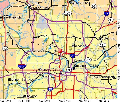 Houston Lake, MO map