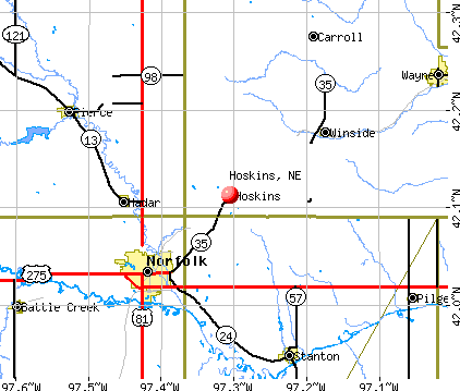 Hoskins, NE map