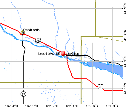 Lewellen, NE map