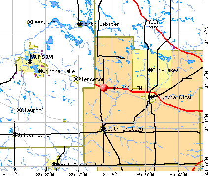 Larwill, IN map