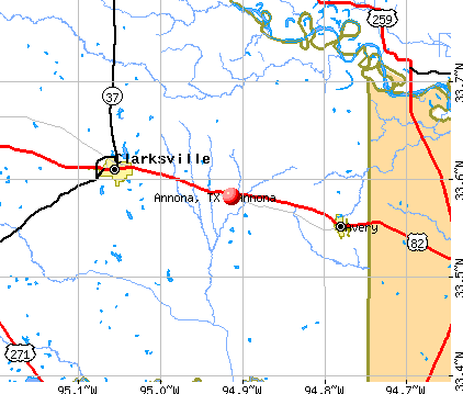 Annona, TX map