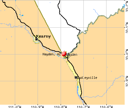Hayden, AZ map