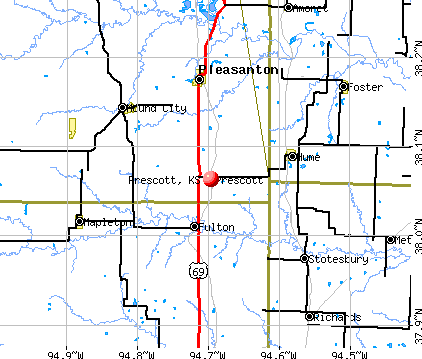 Prescott, KS map