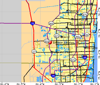 Ivanhoe Estates, FL map
