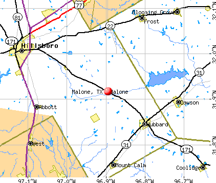 Malone, TX map