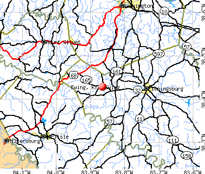 Ewing, KY map