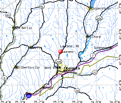 Laurens, NY map