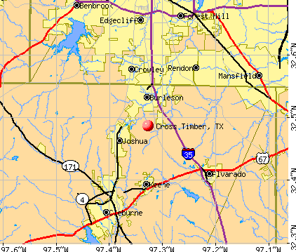 Cross Timber, TX map