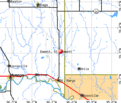 Emmett, KS map