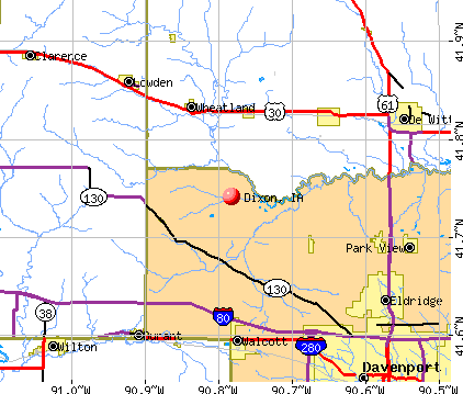 Dixon, IA map
