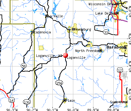 Loganville, WI map