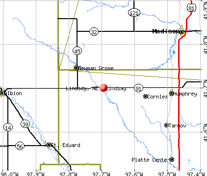 Lindsay, NE map