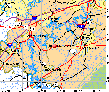 Friendsville, TN map