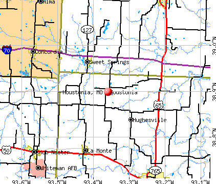 Houstonia, MO map