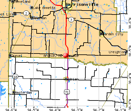 Archie, MO map