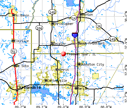 Freeman Spur, IL map