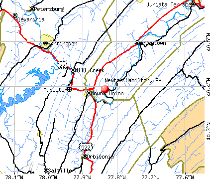Newton Hamilton, PA map