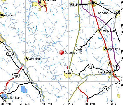 Delway, NC map