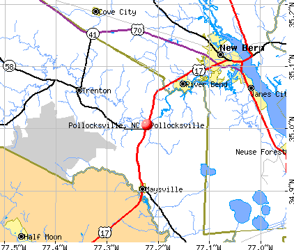 Pollocksville, NC map